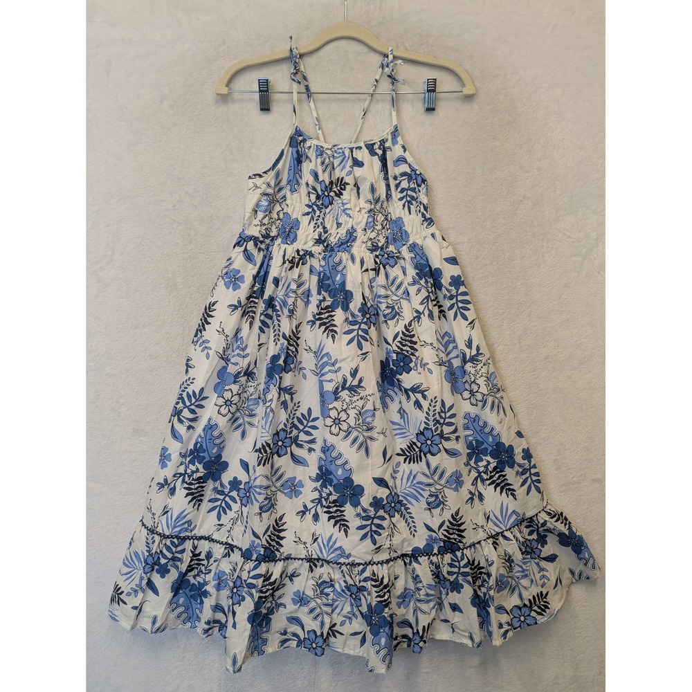 Happily Grey Kids Blue Floral Print Sundress Girls Size 12 Spaghetti Strap